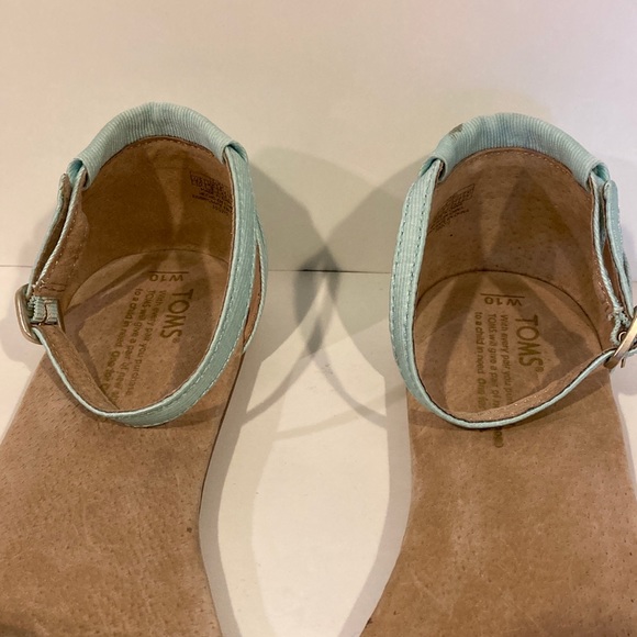 Toms Correa Light Blue Lace Ankle Strap Sandals Size 10 - Picture 3 of 12